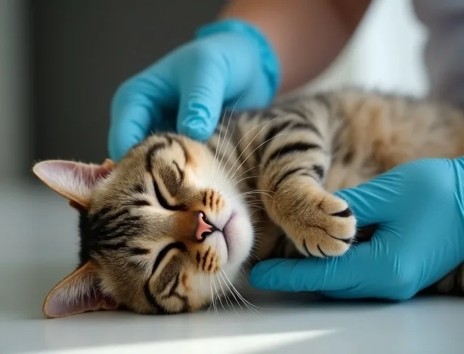Specialist carefully handling a deceased cat with dignity in Balnarring